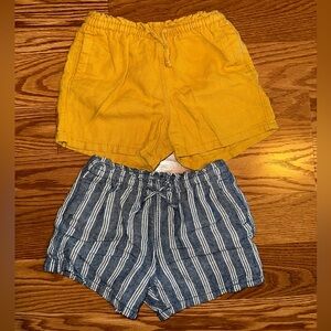 Functional Drawstring Linen-Blend Paperbag-Waist Pull-On Shorts for Toddler Girl